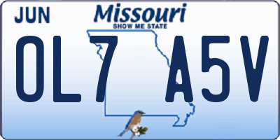 MO license plate OL7A5V