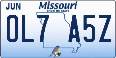 MO license plate OL7A5Z