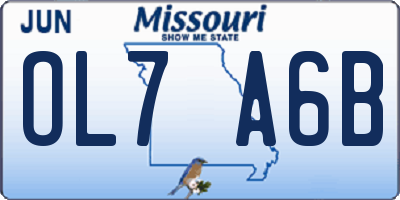 MO license plate OL7A6B