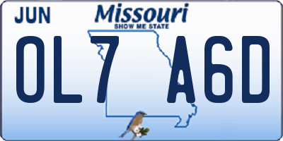 MO license plate OL7A6D