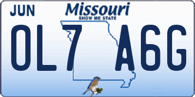 MO license plate OL7A6G