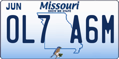 MO license plate OL7A6M