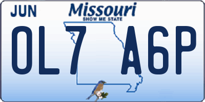 MO license plate OL7A6P