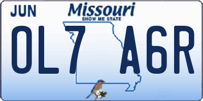 MO license plate OL7A6R