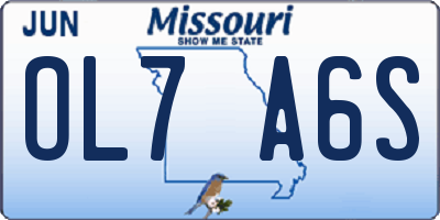 MO license plate OL7A6S