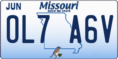 MO license plate OL7A6V