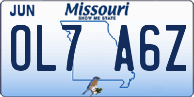 MO license plate OL7A6Z
