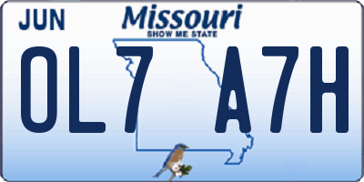 MO license plate OL7A7H