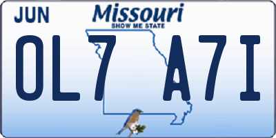 MO license plate OL7A7I
