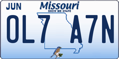 MO license plate OL7A7N