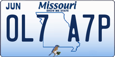MO license plate OL7A7P
