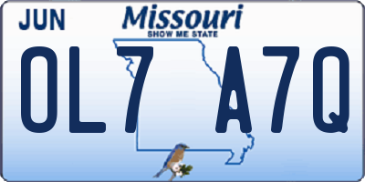 MO license plate OL7A7Q
