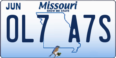 MO license plate OL7A7S