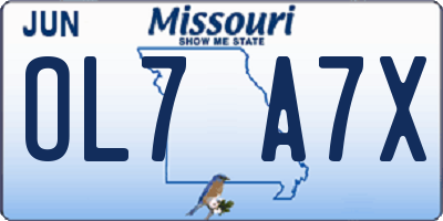MO license plate OL7A7X