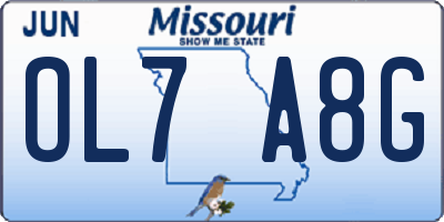 MO license plate OL7A8G