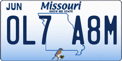 MO license plate OL7A8M