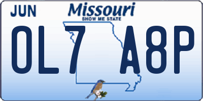 MO license plate OL7A8P