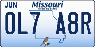 MO license plate OL7A8R