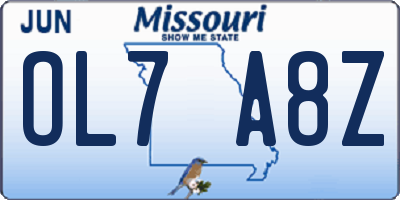 MO license plate OL7A8Z