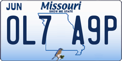 MO license plate OL7A9P