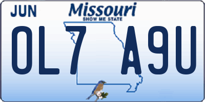 MO license plate OL7A9U