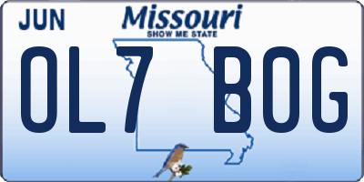 MO license plate OL7B0G