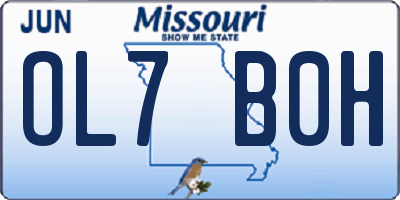 MO license plate OL7B0H