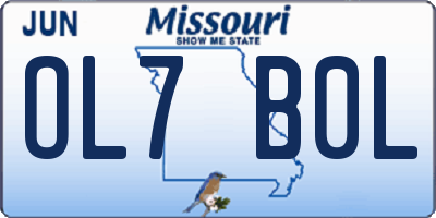 MO license plate OL7B0L