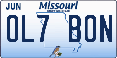 MO license plate OL7B0N
