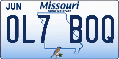 MO license plate OL7B0Q