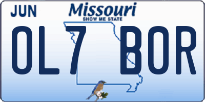 MO license plate OL7B0R