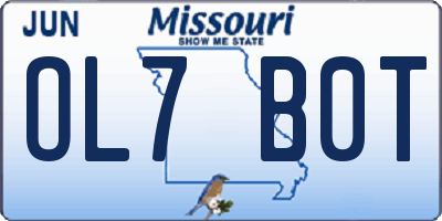 MO license plate OL7B0T