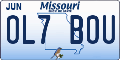 MO license plate OL7B0U