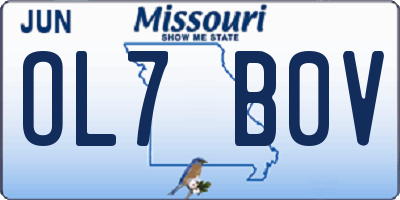 MO license plate OL7B0V