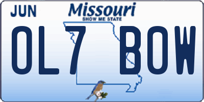 MO license plate OL7B0W