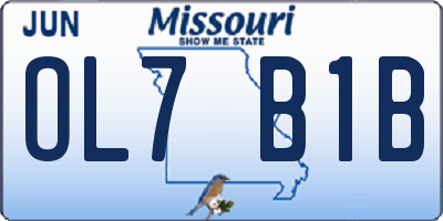 MO license plate OL7B1B