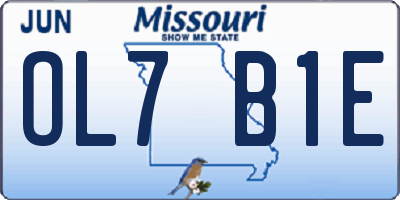 MO license plate OL7B1E