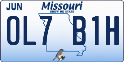 MO license plate OL7B1H
