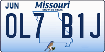 MO license plate OL7B1J