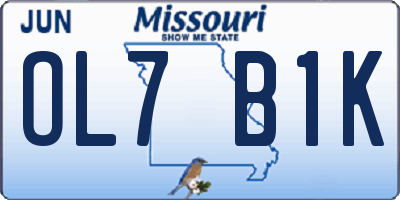 MO license plate OL7B1K