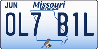 MO license plate OL7B1L