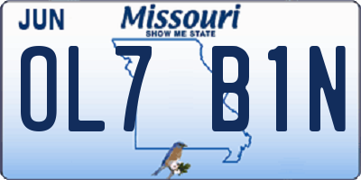 MO license plate OL7B1N