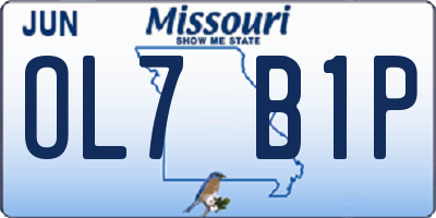 MO license plate OL7B1P