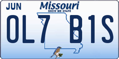 MO license plate OL7B1S