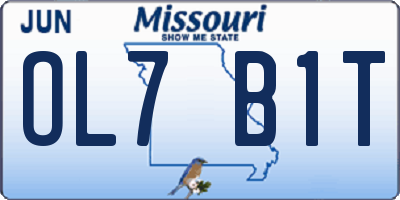 MO license plate OL7B1T