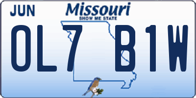 MO license plate OL7B1W