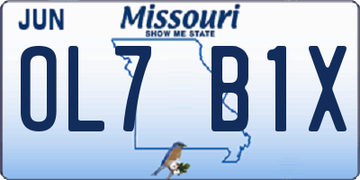 MO license plate OL7B1X