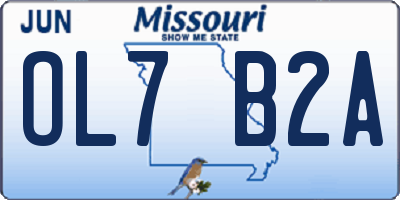 MO license plate OL7B2A