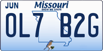 MO license plate OL7B2G