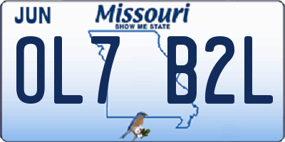 MO license plate OL7B2L